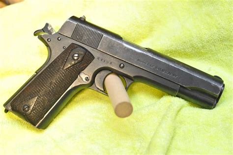 PROPERTY stamped on the left side of the frame on the dust cover and an Ordnance marking, also on the left side, near the magazine release Complete with a Springfield manufactured magazine and period holster A serial number preceded by an &x27;S&x27; indicates an M1911A1 manufact- ured Buy Online with safety transaction Was looking through the. . 1911 serial number dates